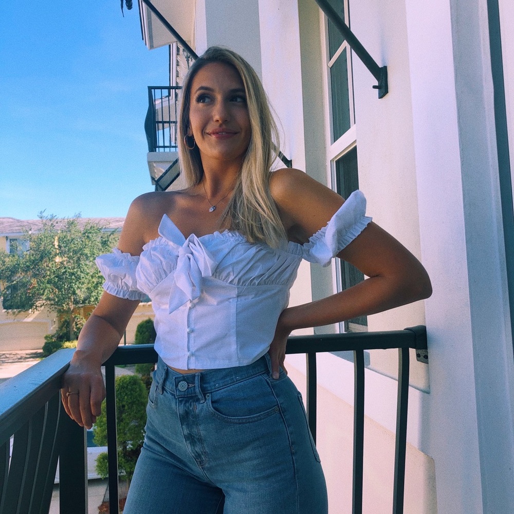 White cropped blouse